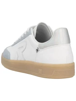 Skórzane sneakersy w kolorze biało-błękitnym