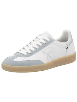 Skórzane sneakersy w kolorze biało-błękitnym