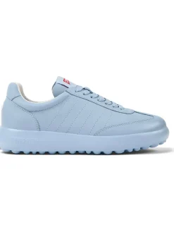 Skórzane sneakersy w kolorze błękitnym