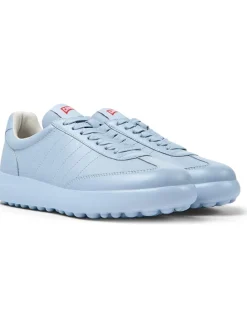 Skórzane sneakersy w kolorze błękitnym
