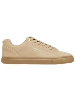 Skórzane sneakersy w kolorze beżowym