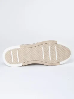 Skórzane sneakersy w kolorze beżowym