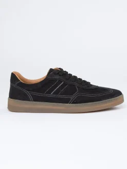 Skórzane sneakersy w kolorze czarnym