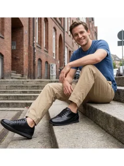Skórzane sneakersy w kolorze czarnym