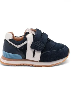 Skórzane sneakersy w kolorze granatowym