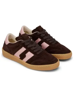 Skórzane sneakersy w kolorze jasnoróżowo-brązowym