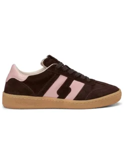 Skórzane sneakersy w kolorze jasnoróżowo-brązowym