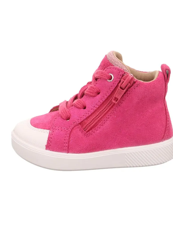 Skórzane sneakersy w kolorze różowym