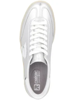 Skórzane sneakersy w kolorze srebrnym
