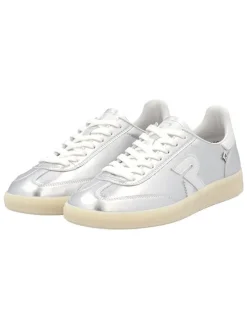 Skórzane sneakersy w kolorze srebrnym