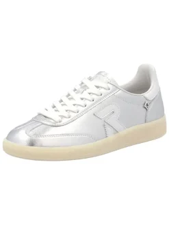 Skórzane sneakersy w kolorze srebrnym