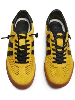 Skórzane sneakersy w kolorze żółto-czarnym