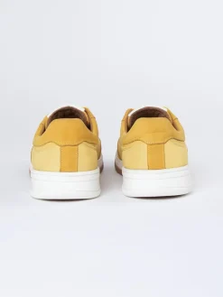 Skórzane sneakersy w kolorze żółtym