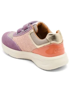 Skórzane sneakersy "Yuki" w kolorze fioletowo-pomarańczowym