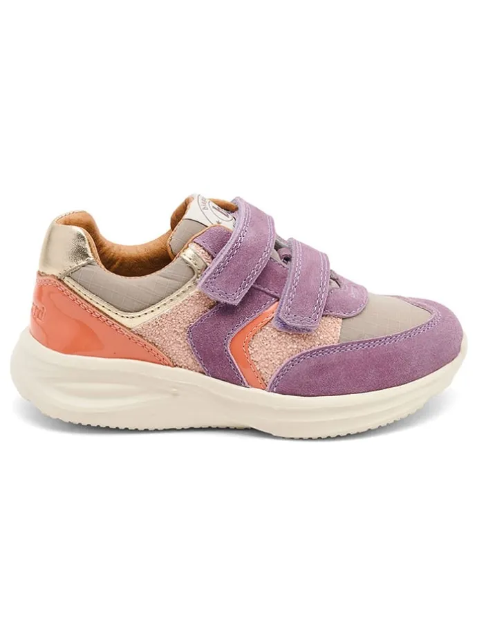Skórzane sneakersy "Yuki" w kolorze fioletowo-pomarańczowym