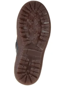 Skórzane sztyblety w kolorze granatowym