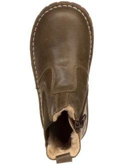 Skórzane sztyblety w kolorze khaki