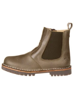Skórzane sztyblety w kolorze khaki