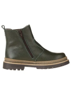 Skórzane sztyblety w kolorze khaki
