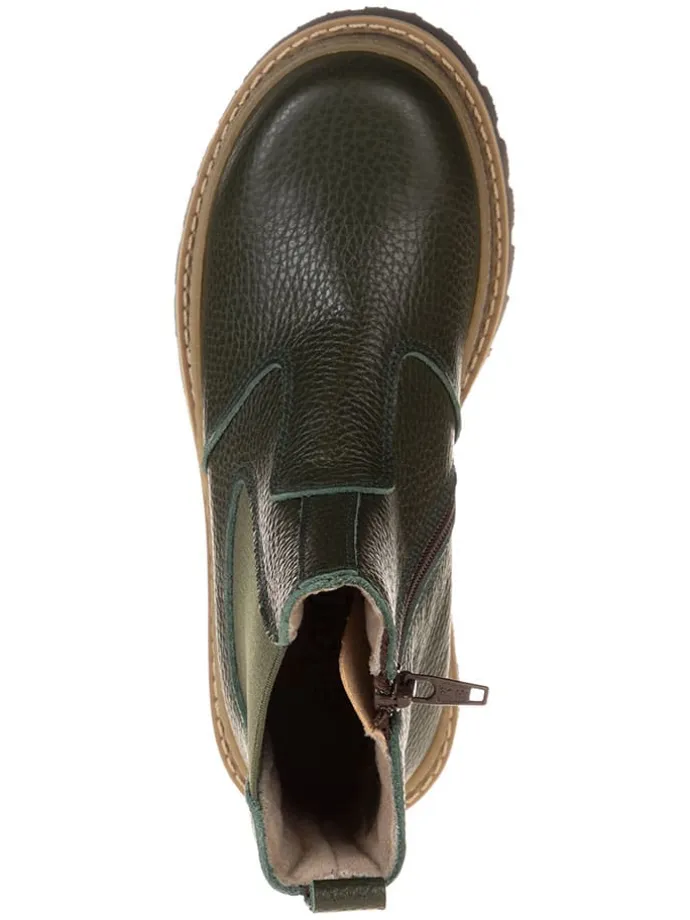 Skórzane sztyblety w kolorze khaki