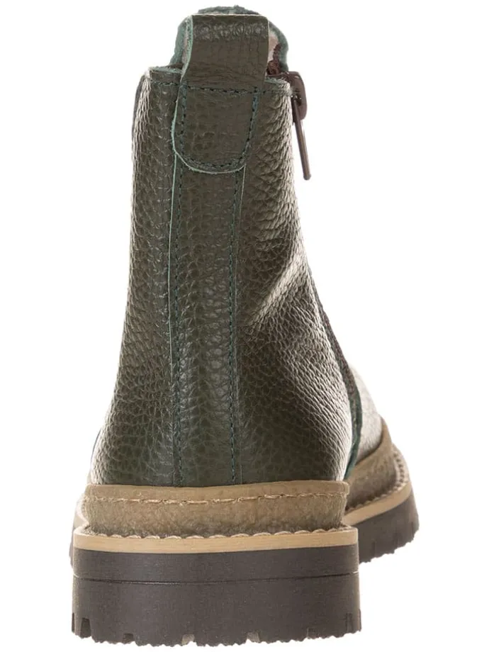 Skórzane sztyblety w kolorze khaki