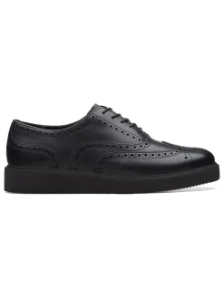Skórzane trzewiki "Glickly Brogue 2" w kolorze czarnym