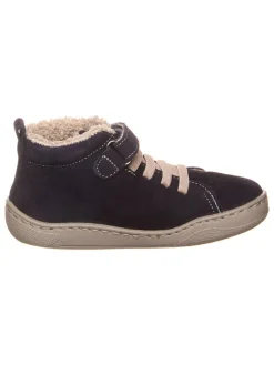 Skórzane trzewiki w kolorze granatowym do chodzenia na boso