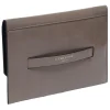 Skórzany portfel "Pouch M" w kolorze szarobrązowym - 23 x 16 x 1 cm