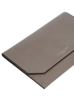 Skórzany portfel "Pouch M" w kolorze szarobrązowym - 23 x 16 x 1 cm