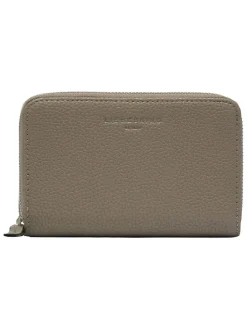 Skórzany portfel w kolorze szarobrązowym - 15 x 10 x 3 cm