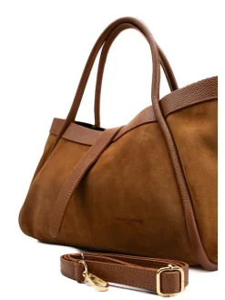 Skórzany shopper bag "Luce" w kolorze karmelowym - 40 x 21 x 14 cm