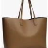 Skórzany shopper bag w kolorze jasnobrązowym - 51 x 33 x 15 cm