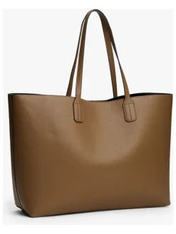 Skórzany shopper bag w kolorze jasnobrązowym - 51 x 33 x 15 cm