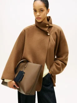 Skórzany shopper bag w kolorze jasnobrązowym - 51 x 33 x 15 cm