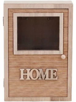 Skrzynka w kolorze beżowym na klucze - 18 x 26 x 6 cm