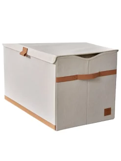 Skrzynka w kolorze kremowym - 62 x 39 x 37,5 cm