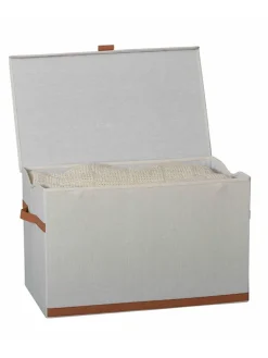 Skrzynka w kolorze kremowym - 62 x 39 x 37,5 cm