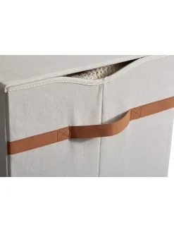 Skrzynka w kolorze kremowym - 62 x 39 x 37,5 cm