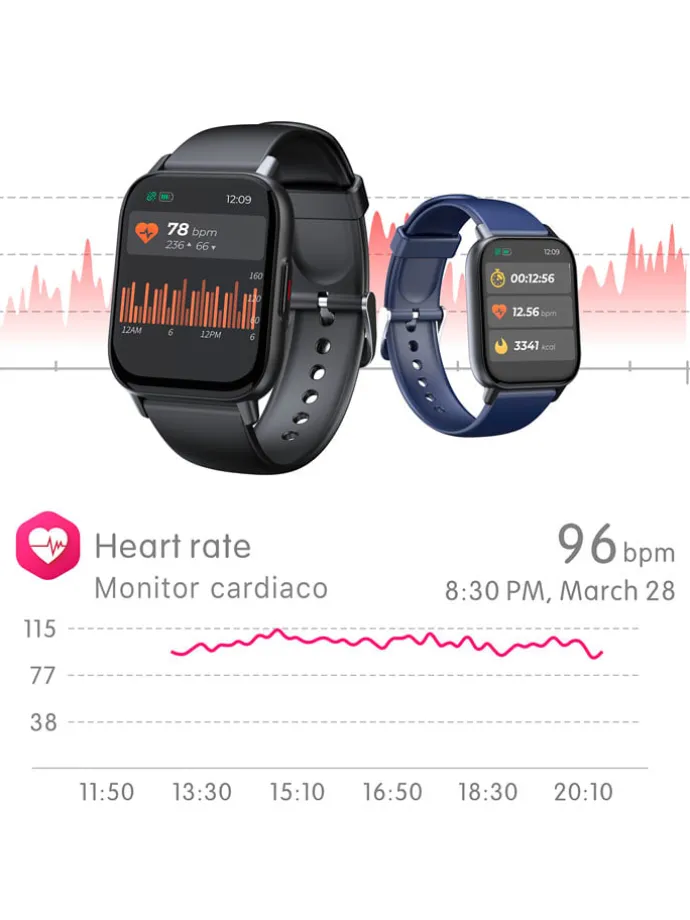 Smartwatch "QS16" w kolorze czarno-jasnoróżowym