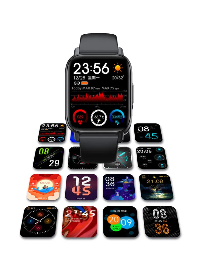 Smartwatch "QS16" w kolorze czarno-jasnoróżowym