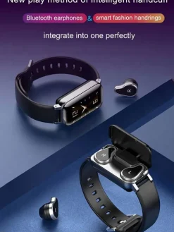 Smartwatch w kolorze czarnym ze słuchawkami