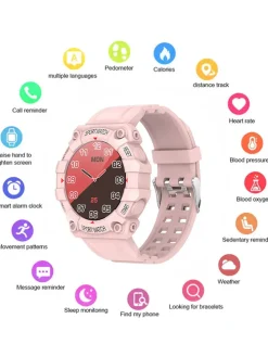 Smartwatch w kolorze jasnoróżowym