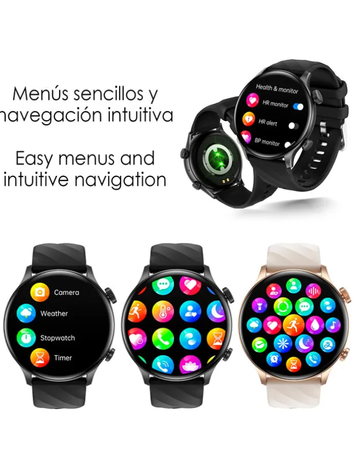Smartwatch "ZW63" w kolorze złoto-kremowym