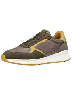 Sneakersy "Branthon" w kolorze oliwkowo-jasnobrązowym