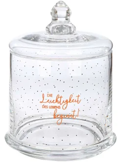 Słoiki (2 szt.) "Lightness" w kolorze pomarańczowym - wys. 18 x Ø 13 cm