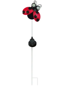 Solarna dekoracja ogrodowa "Ladybug" w kolorze czerwonym - 14,5 x 77,5 x 4,5 cm