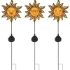 Solarna dekoracja ogrodowa "Sunflower" w kolorze żółtym - 20 x 84 x 4,5 cm