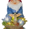 Solarna figurka LED "Gnomy" z kolorowym wzorem - 14 x 22 cm
