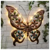 Solarna lampa ścienna LED "Butterfly" w kolorze brązowym - 61 x 52 cm