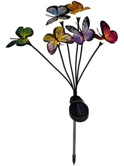 Solarna lampa dekoracyjna "Butterfly" w kolorze czarnym na trzonku - wys. 72 cm